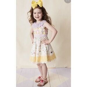 Matilda Jane Girls Enchanted Garden floral Twirl Forever Dress Size 6 Easter New